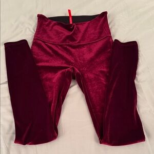 Spanx Velvet Burgundy Leggings medium N3
